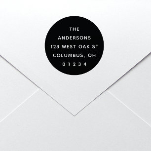 Chique Modern Rond Zwart & Wit Zelfinktende Stempel