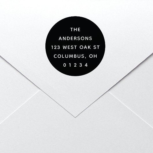 Chique Modern Rond Zwart & Wit Zelfinktende Stempel