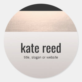 Chique Modern Roos Goud Accent Taupe Grijs Ronde Sticker