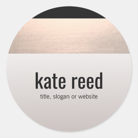 Chique Modern Roos Goud Accent Taupe Grijs Ronde Sticker (Voorkant)