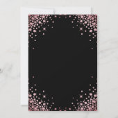 Chique Modern Roos Gouden Glitter Zwart 50ste Verj Kaart (Achterkant)