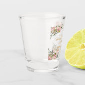 Chique Modern Roze Bloemen bruiloft gunsten voor g Shot Glas (Links)