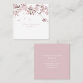 Chique Modern Roze Bloesemvierkant Vierkante Visitekaartje (Voorkant / Achterkant)