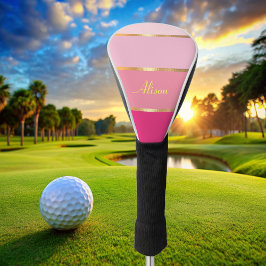 chique modern roze goud Naam Golfheadcover