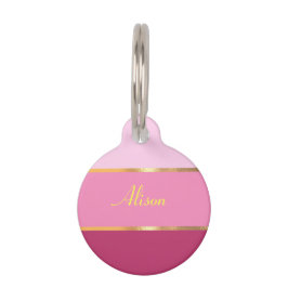 chique modern roze goud Naam Huisdierpenning