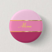 chique modern roze goud Naam Ronde Button 3,2 Cm (Voorkant)