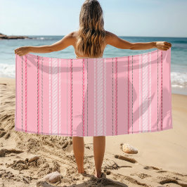 Chique modern roze streep patroon strandlaken