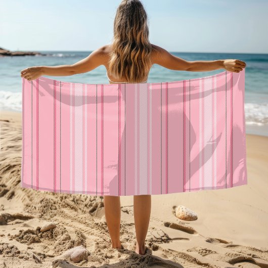 Chique modern roze streep patroon strandlaken