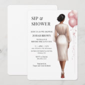 Chique Modern Roze Wit Bruids Bruiloft Douche Kaart (Voorkant / Achterkant)