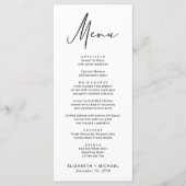 Chique modern script bruiloft menu (Voorkant)