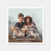 Chique Modern Script en foto Minimale Vrijgezellen Servet (Voorkant)