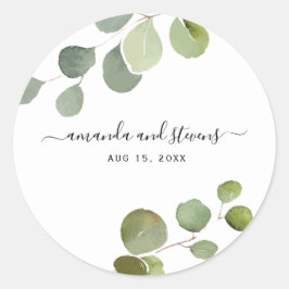 Chique modern script Eucalyptus bruiloft Sticker