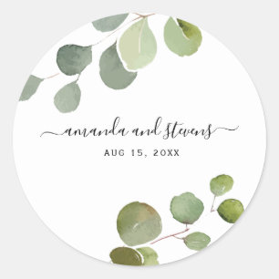 Chique modern script Eucalyptus bruiloft Sticker