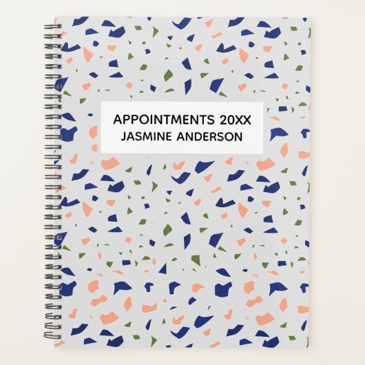 Chique Modern Terrazzo 2024 Wekelijks Maandelijks Planner (Voorkant)