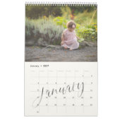 Chique Modern Waterverf Script Multi Foto Kalender (Jan 2027)