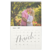 Chique Modern Waterverf Script Multi Foto Kalender (Mar 2027)