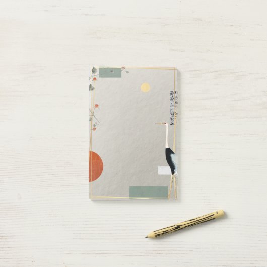 Chique Modern Whimsical Bird Elegant Trendy Abstra Post-it® Notes (Op bureau)