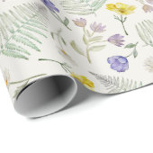 Chique Modern Wildflower Waterverf Patroon Cadeaupapier (Rol Hoek)