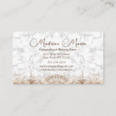 Chique Modern Wit en Bruin Marmer Visitekaartje (Achterkant)