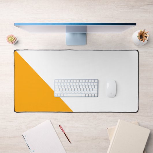 Chique modern wit goudgeel hellend kleurenblok bureaumat (Kantoor 1)