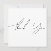 Chique Modern Wit & Zwart Typografie Foto Bruiloft Bedankkaart (Voorkant)