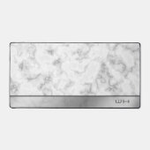 Chique modern zakelijk marmer wit bureaumat (Voorkant)