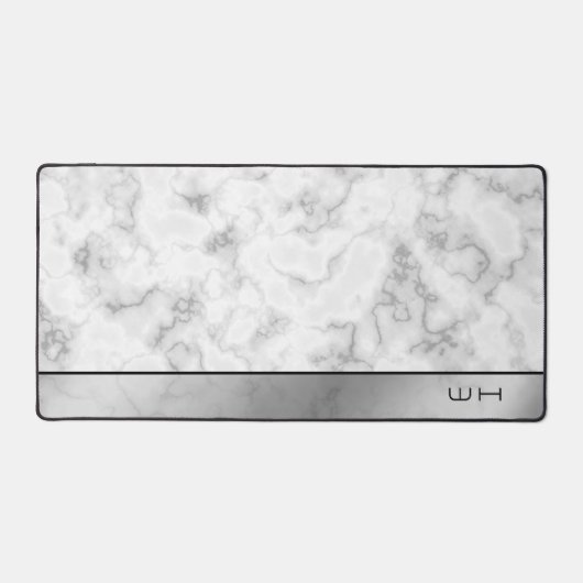 Chique modern zakelijk marmer wit bureaumat (Voorkant)