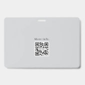 Chique modern zakelijke foto logo QR-code bruin ba Badge (Achterkant)