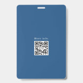 Chique modern zakelijke foto logo QR-code zwart bl Badge (Achterkant)