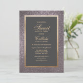 Chique Modern Zilver Glitter Dikke Border Sweet 16 Kaart (Staand voorkant)