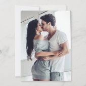 Chique Modern Zwart en Goud Script Foto Bruiloft Kaart (Achterkant)