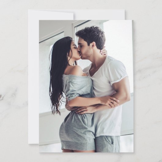 Chique Modern Zwart en Goud Script Foto Bruiloft Kaart (Achterkant)