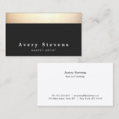 Chique Modern Zwart en Goud Visitekaartje (Voorkant / Achterkant)