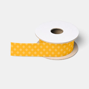 Chique & modern zwart met geel diamantpatroon satijnen lint