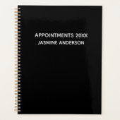 Chique Modern Zwart Wit 2024 Wekelijks Maandelijks Planner (Voorkant)