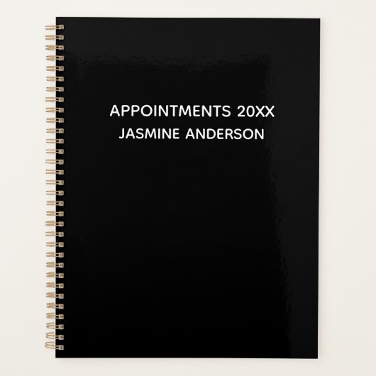 Chique Modern Zwart Wit 2024 Wekelijks Maandelijks Planner (Voorkant)