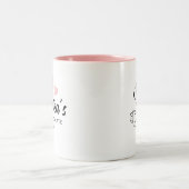 Chique moderne aangepaste naam Script Hot Chocolat Tweekleurige Koffiemok (Center)