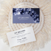 Chique moderne ballon artiest marine blauw zilver visitekaartje