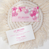 Chique moderne ballon artiest roze zilver visitekaartje