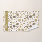 Chique moderne beige bloemen en tekst op wit bad handdoek (Handdoek)