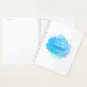 Chique Moderne Blauwe Aquarel Abstracte Vlek Zakel Planner (Display)