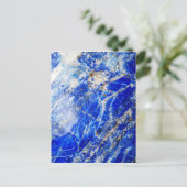 Chique moderne blauwe marmeren steen briefkaart (Staand voorkant)