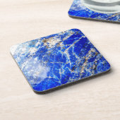 Chique moderne blauwe marmeren steen drankjes onderzetter (Linkerzijde)
