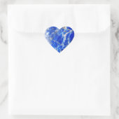 Chique moderne blauwe marmeren steen hart sticker (Tas)