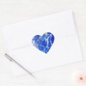 Chique moderne blauwe marmeren steen hart sticker (Envelop)