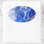 Chique moderne blauwe marmeren steen ovale sticker (Tas)