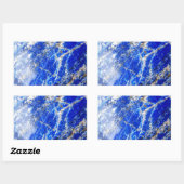 Chique moderne blauwe marmeren steen rechthoekige sticker (Vel)