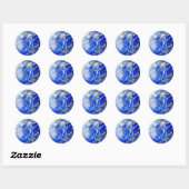 Chique moderne blauwe marmeren steen ronde sticker (Vel)