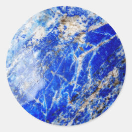Chique moderne blauwe marmeren steen ronde sticker
