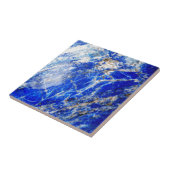 Chique moderne blauwe marmeren steen tegeltje (Zijkant)